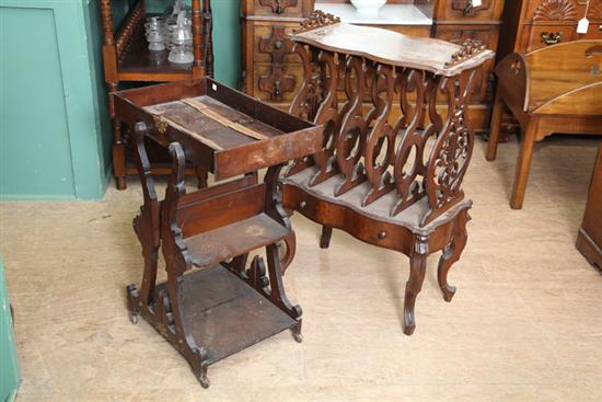 TWO PIECES OF VICTORIAN FURNITURE.