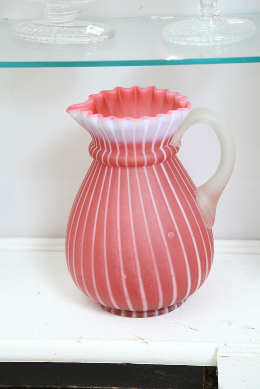 VICTORIAN ART GLASS PITCHER. Opalescent