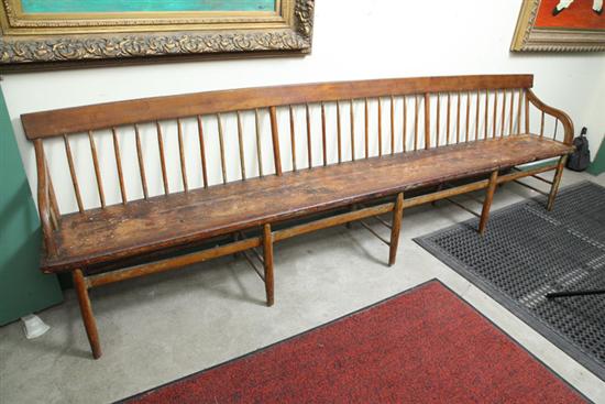 BENCH. Bannister back with curved