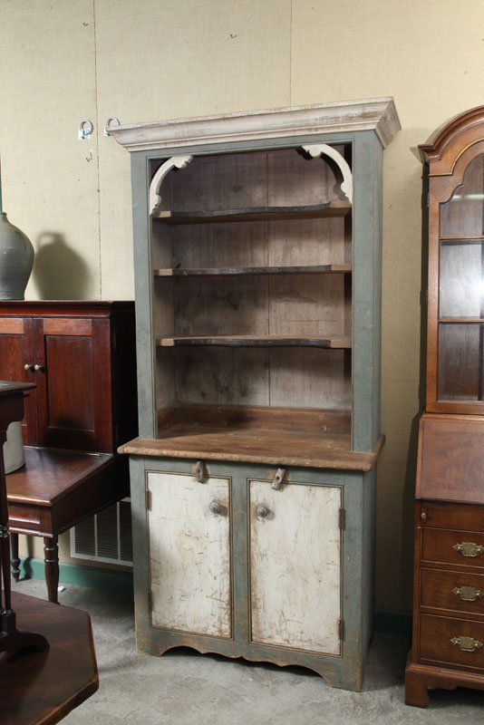 STEPBACK CUPBOARD. Blue and white