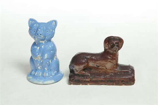 POTTERY DOG AND CAT.  Ohio  20th