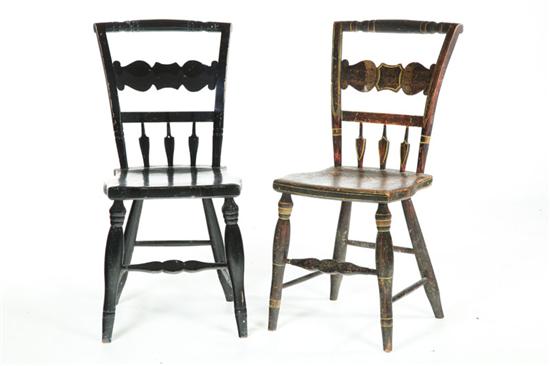 PAIR OF DECORATED CHAIRS.  Ohio