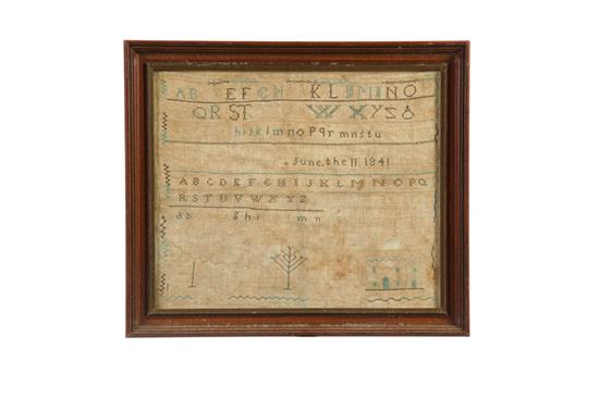 SAMPLER.  Juliann Moore  American  1841