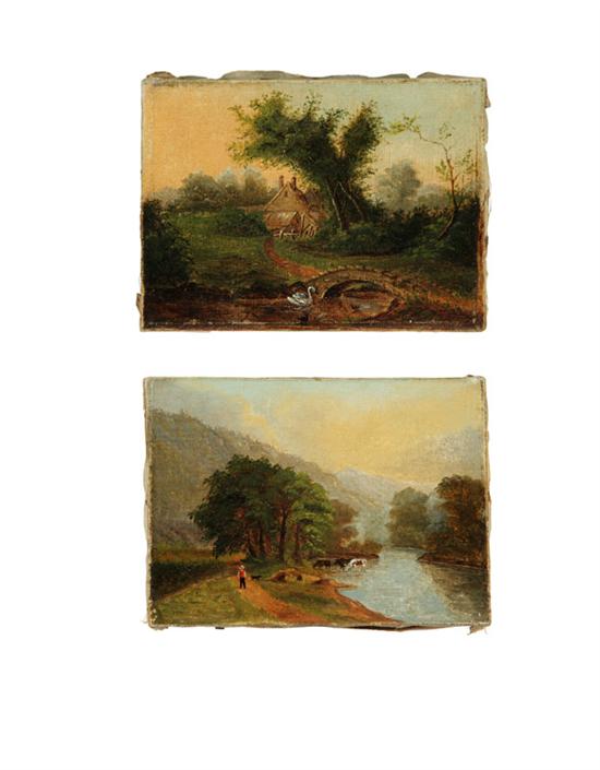 PAIR OF MINIATURE LANDSCAPE PAINTINGS 1231a7