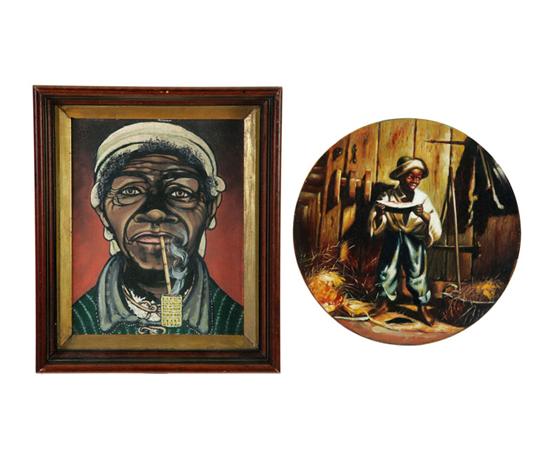 TWO PAINTINGS OF AFRICAN AMERICAN