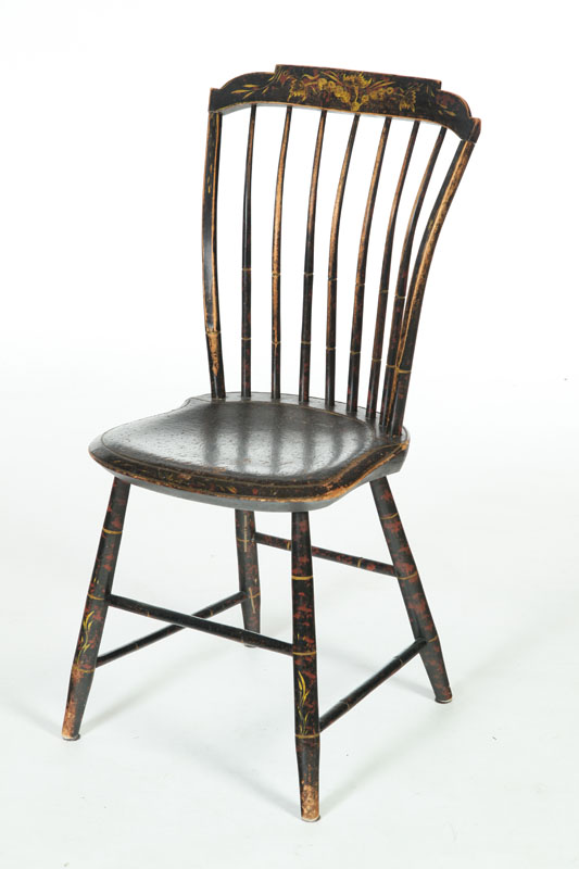 DECORATED WINDSOR SIDE CHAIR. 