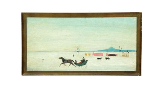 PRIMITIVE WINTER LANDSCAPE ATTRIBUTED 1231d2