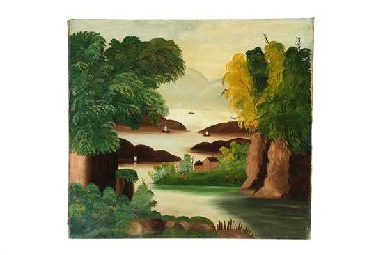 NAIVE LANDSCAPE HUDSON RIVER SCHOOL 1231db