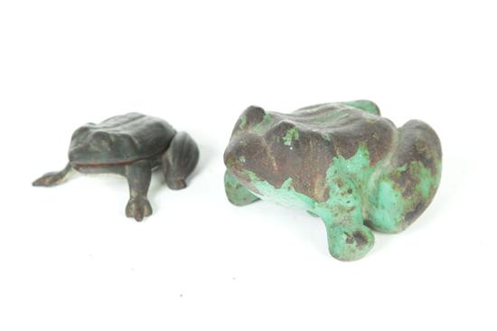 TWO CAST IRON FROGS.  American