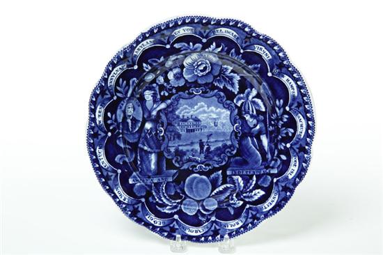 HISTORICAL BLUE STAFFORDSHIRE PLATE  123261