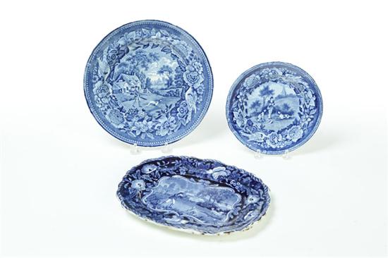 THREE STAFFORDSHIRE PLATES.  England