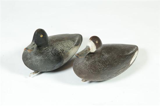 TWO DUCK DECOYS American attributed 12326b