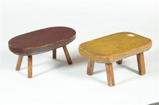 TWO FOOTSTOOLS American late 12326c