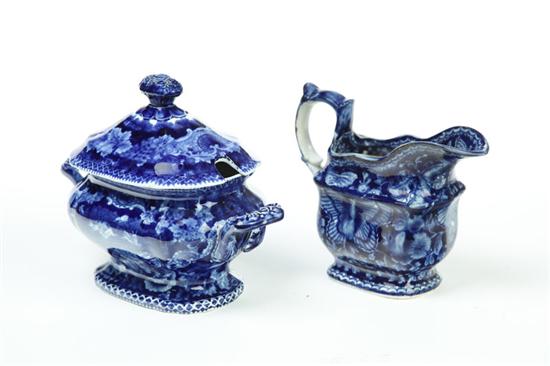 STAFFORDSHIRE CREAMER AND COVERED 12329d