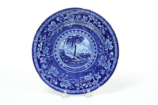 HISTORIC BLUE STAFFORDSHIRE PLATE.