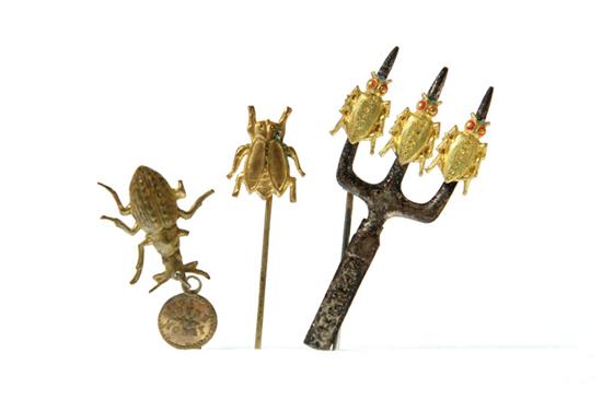 THREE ''GOLD BUG'' POLITICAL PINS.