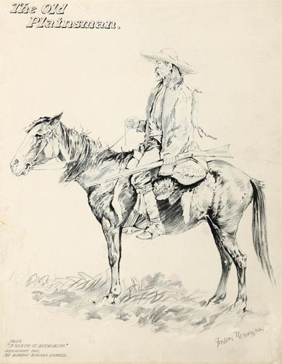 TWO DRAWINGS FROM BUNCH OF BUCKSKINS 1232b9