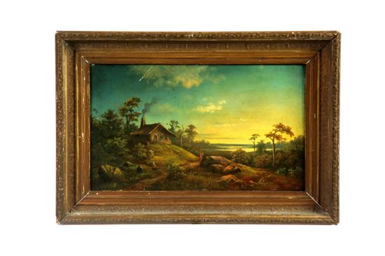 LANDSCAPE WITH LOG HOME AMERICAN 1232e6