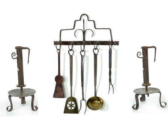 WROUGHT IRON RACK WITH UTENSILS  123314