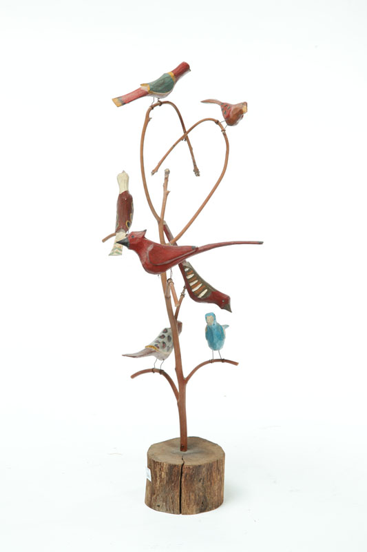 FOLK ART BIRD TREE American  123322