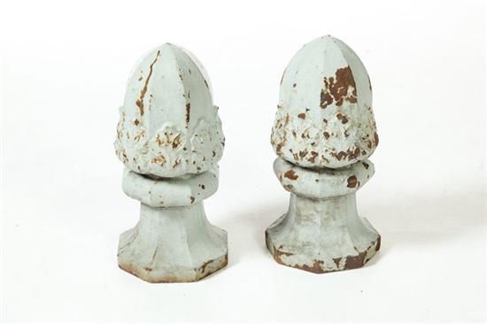 TWO CAST IRON FINIALS American 123323