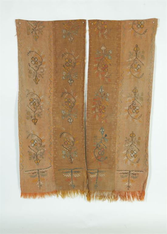 PAIR OF EMBROIDERED PANELS American 123344