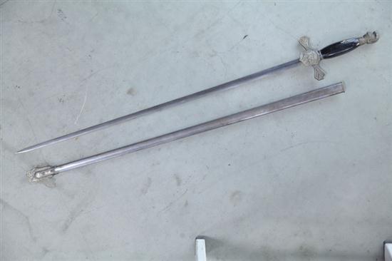 CEREMONIAL KKK SWORD. Black handle with