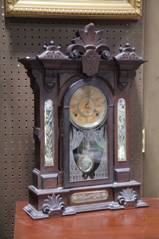 GILBERT MANTLE CLOCK. Eight day  time/strike