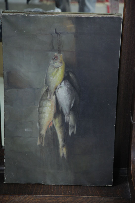 STILL LIFE PAINTING WITH FISH AMERICAN 123405