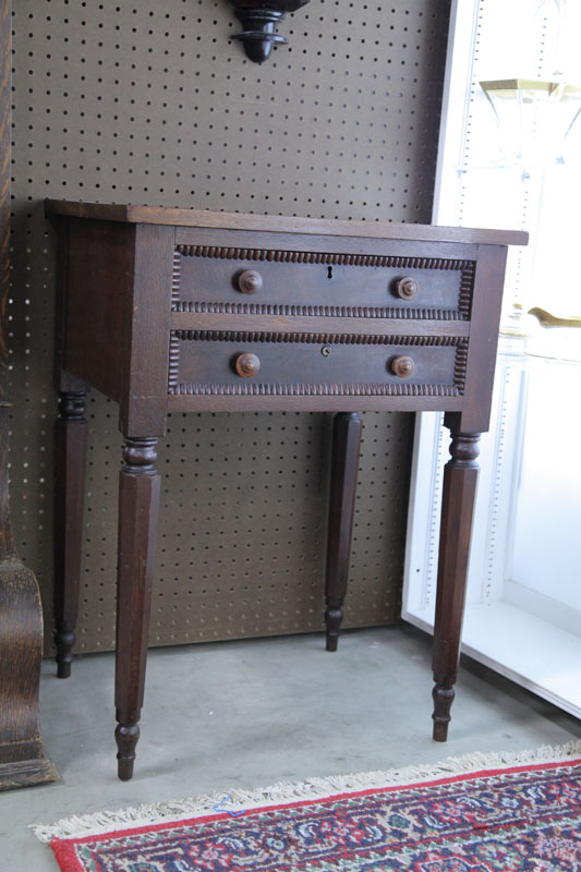 TWO DRAWER STAND. Walnut having