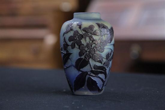 GALLE VASE. Cameo vase in blues