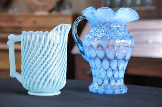 TWO ART GLASS PITCHERS A Northwood 123439