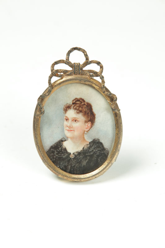 MINIATURE ON IVORY OF A WOMAN. Probably