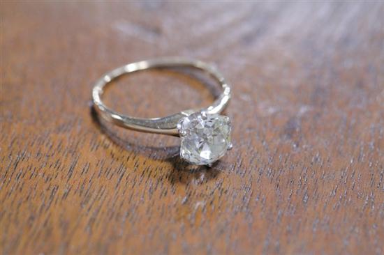OLD MINE CUT SOLITAIRE RING. 14K