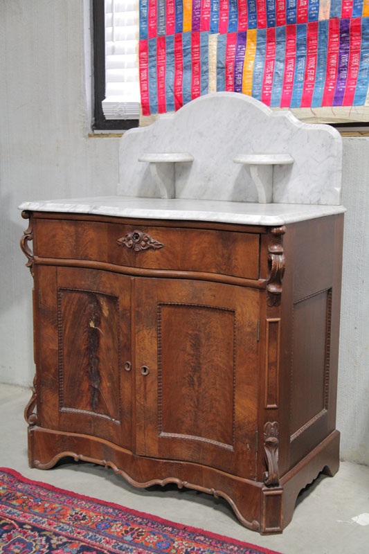 VICTORIAN COMMODE. Walnut with