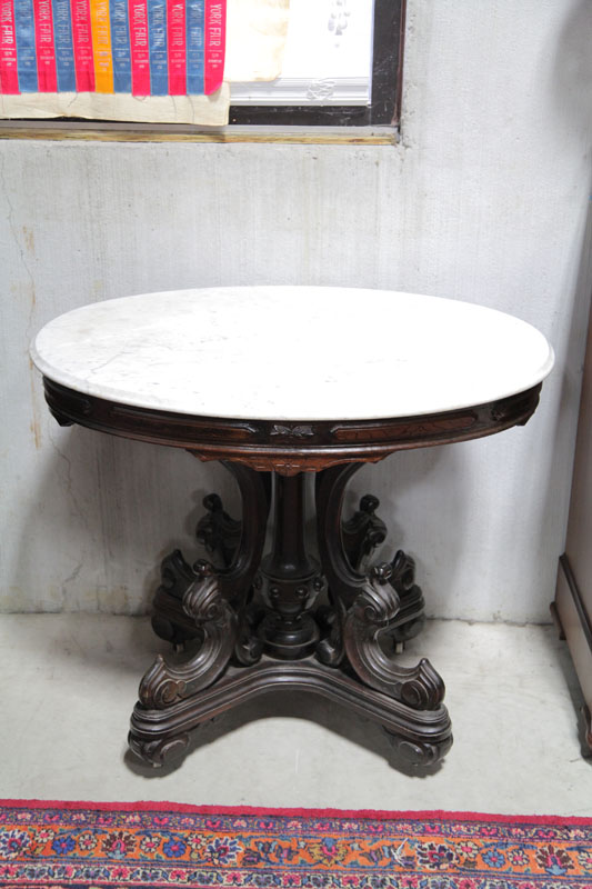VICTORIAN PARLOR TABLE White and 1234fb