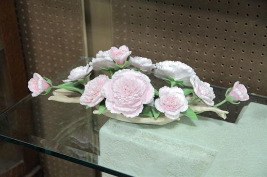 BOEHM PINK PEONY CENTERPIECE. American