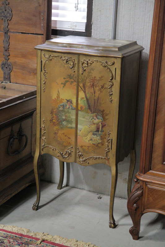 MUSIC CABINET. Paint decorated cabinet