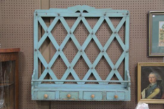 HANGING TAVERN RACK Blue painted 12351b