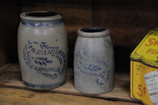 TWO CROCKS JAS. HAMILTON & CO. STONEWARE