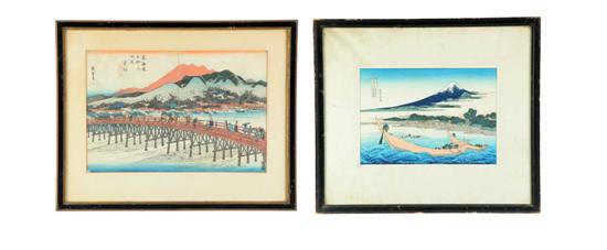 TWO WOODBLOCK PRINTS.  Japan  late