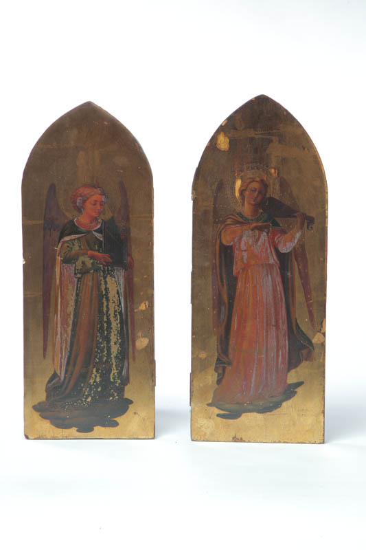 PAIR OF RELIGIOUS PAINTED PANELS.