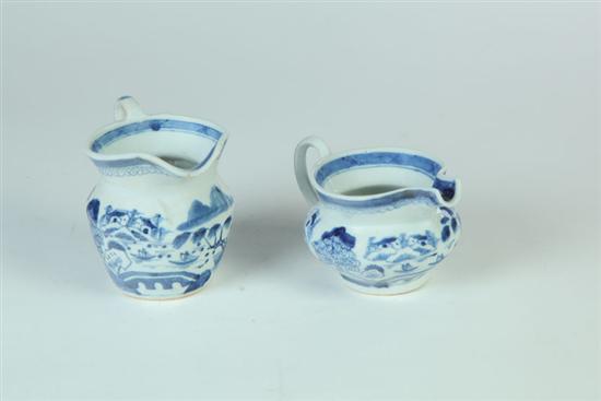 TWO CANTON CREAMERS.  China  19th