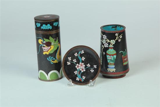 THREE PIECES OF CLOISONNE.  China