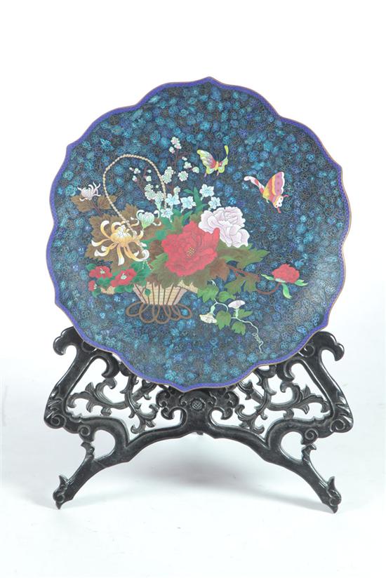 LARGE CLOISONNE CHARGER Asian 1235aa