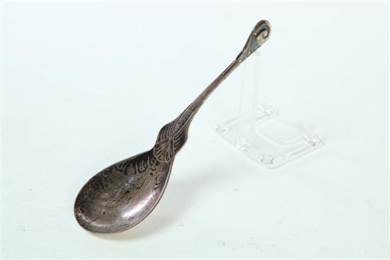 SILVER BERRY SPOON.  Marked for