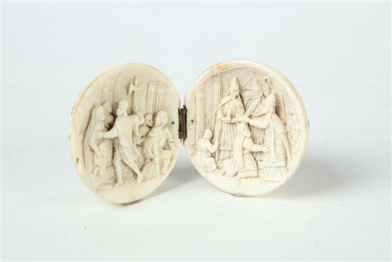 IVORY DIPTYCH.  European  late 19th