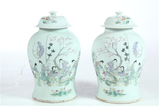 PAIR OF TEMPLE JARS.  China  early