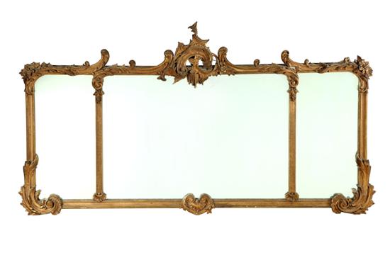 GILT OVER-MANTLE MIRROR.  American