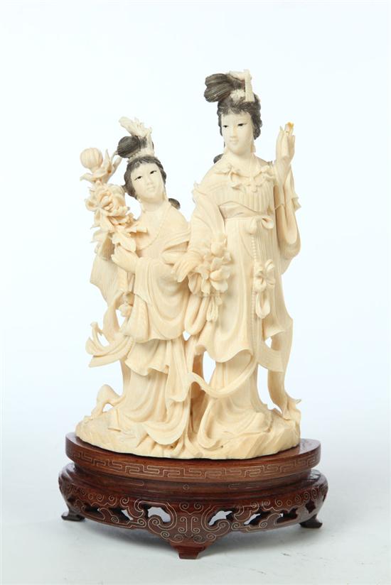 CARVED IVORY FIGURAL GROUP China 123685